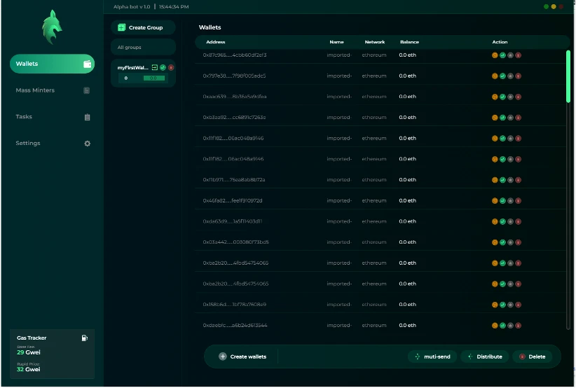 Alpha Minter wallet manager